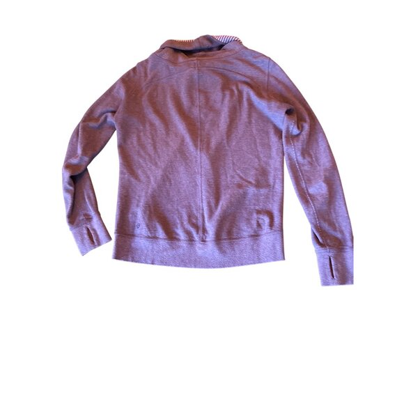 Lululemon Purple Striped Cowl Neck Long Sleeve Top Size 4 Athleisure Sporty - Picture 4 of 4